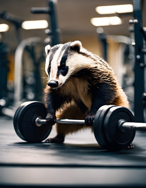 ทำภาพแบดเจอร์กำลังยกน้ำหนัก ถ่ายด้วยกล้อง Nikon FM2