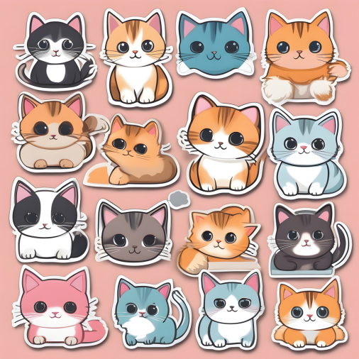 สร้างรูป สติ๊กเกอร์รูปแมว 12 คาแรกเตอร์ น่ารัก สดใส มินิจิบิ
