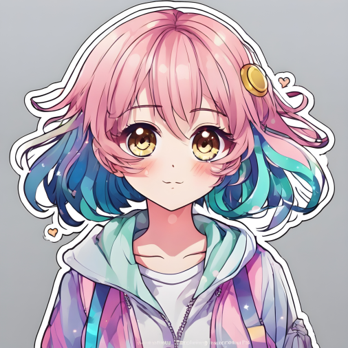 สร้างภาพ สาวสไตล์อนิเมะ สุดน่ารัก สติ๊กเกอร์ไลน์ไดคัท