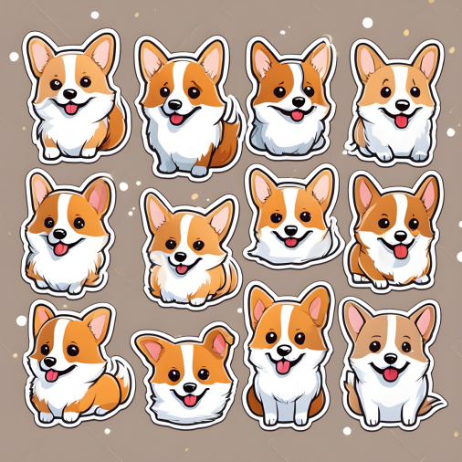 สร้างรูปสติ๊กเกอร์น้องหมาคอร์กี้สุดน่ารัก แรงบันดาลใจจากการ์ตูนญี่ปุ่น หลายบุคลิก