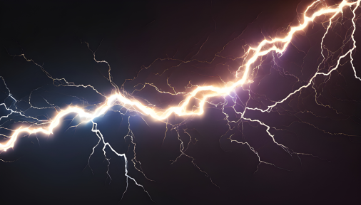 สายฟ้า ภาพประกอบกราฟิก รายละเอียดสูง พื้นหลังสตูดิโอสีดำ