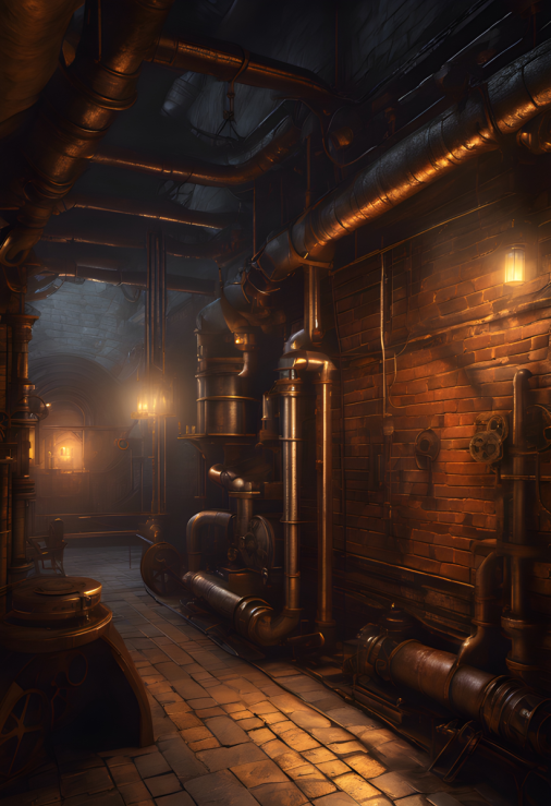 ออกแบบภาพบ้านใต้ดินที่ได้รับแรงบันดาลใจจากสุนทรียภาพแบบสตีมพังค์