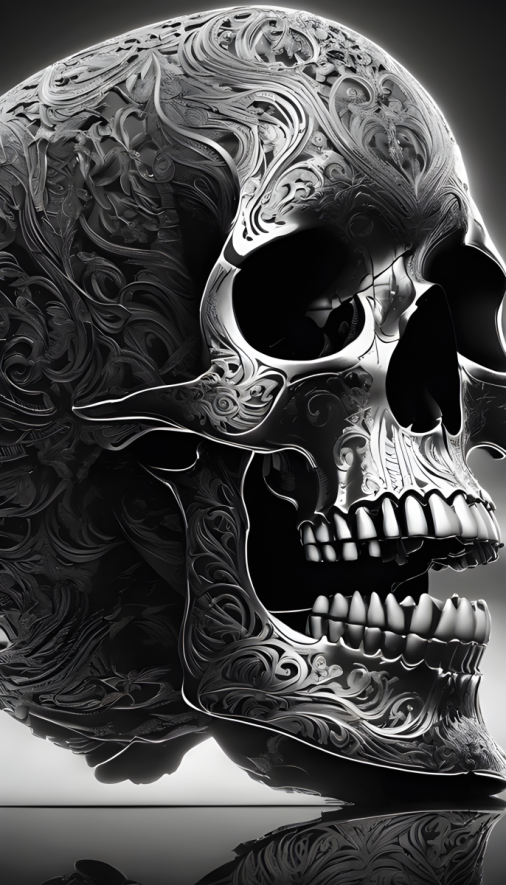 สร้างภาพเงาดำโปร่งแสง เผยให้เห็นกะโหลกศีรษะด้านใน ขนาด 9:16