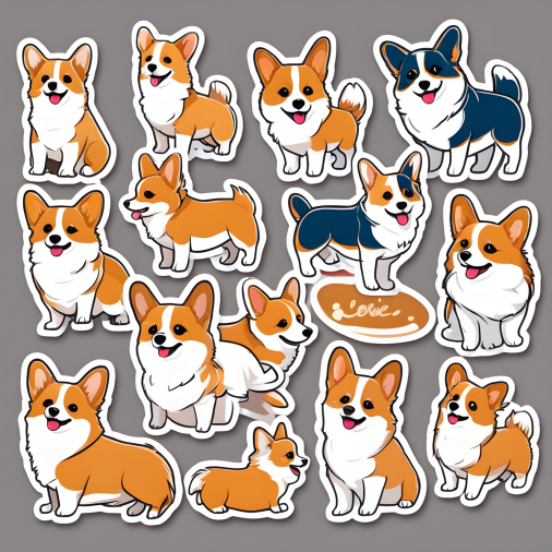 สร้างรูปสติ๊กเกอร์น้องหมาคอร์กี้สุดน่ารัก แรงบันดาลใจจากการ์ตูนญี่ปุ่น หลายบุคลิก