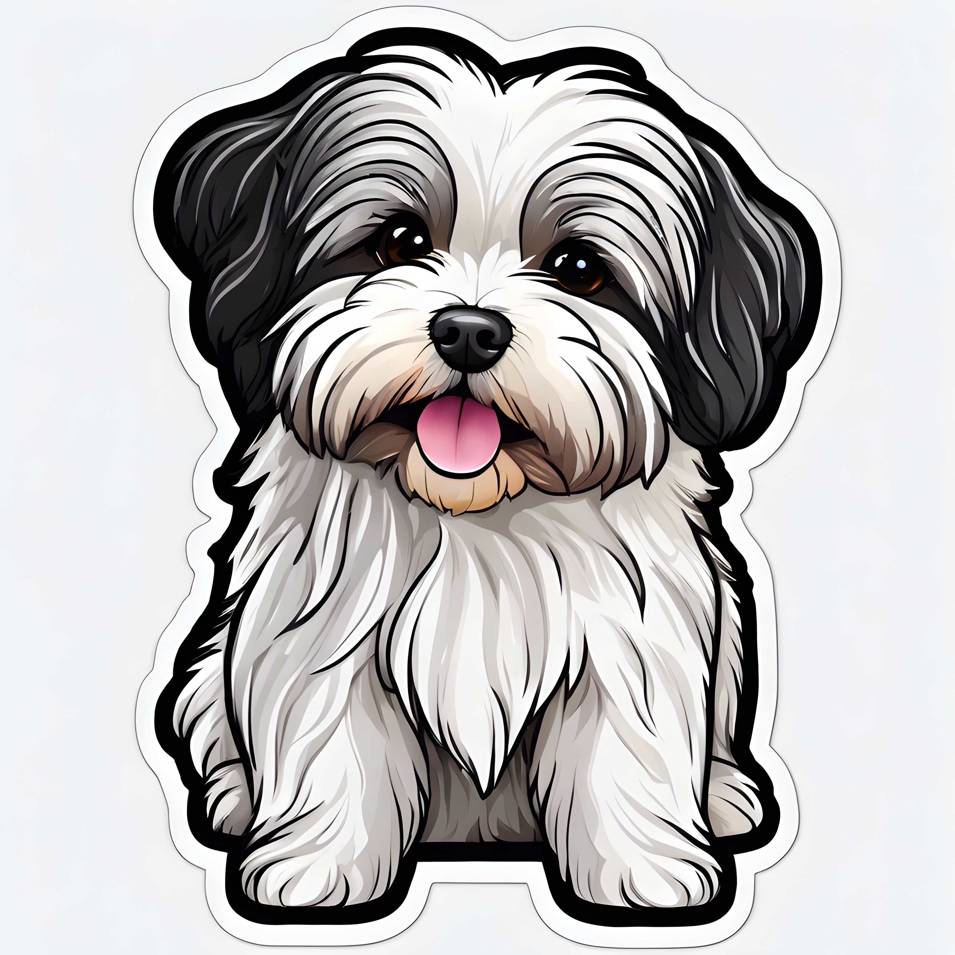 สร้างรูปแผ่นอิโมจิ สุนัขฮาวานีส สไตล์จิบิ สุนัขหลายตัว หลายอารมณ์ สติ๊กเกอร์ไดคัท สุดน่ารัก